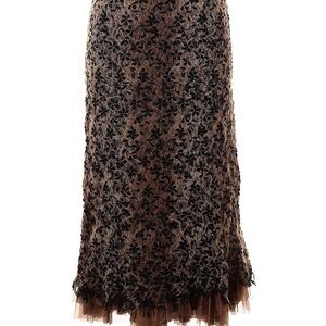 Marianne Kooimas Black and Brown Lace Silk Skirt